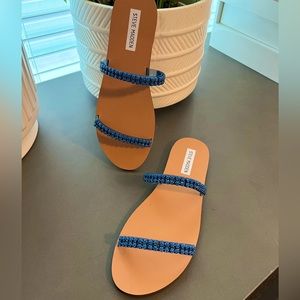 Steve Madden Blue Rhinestone Sandals Size 9 - sparkly sandals for weddings